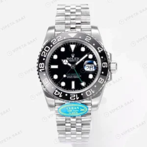 Rolex GMT-Master II 126710GRNR Bruce Wayne Gri Oyster Super Clone ETA Saat karşıdan görünüm