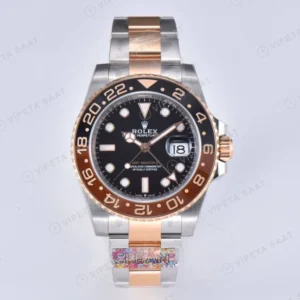Rolex GMT-Master II Root Beer Kahve Clean Factory 3285 master Super Clone ETA Saat karşıdan görünüm