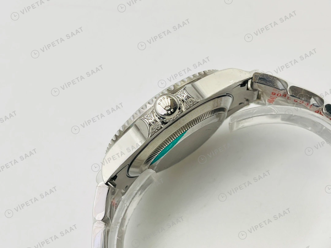 Rolex GMT-Master II Siyah Kadran Taşlı Bezel Çelik 40mm Super Clone ETA Eta Saat detay 3