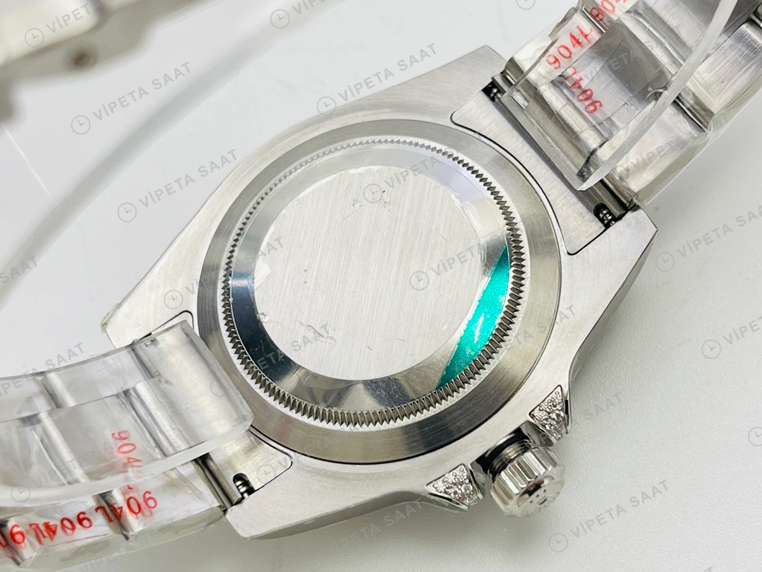 Rolex GMT-Master II Siyah Kadran Taşlı Bezel Çelik 40mm Super Clone ETA Eta Saat detay 4