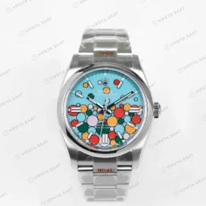 Rolex Oyster Perpetual 124300 Celebration 36mm Super Clone ETA Saat karşıdan görünüm