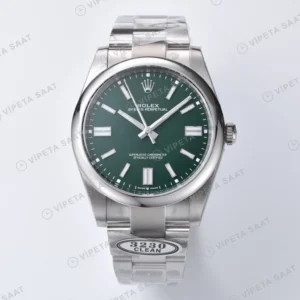 Rolex Oyster Perpetual Yeşil 41mm Clean Factory Super Clone ETA Saat karşıdan görünüm