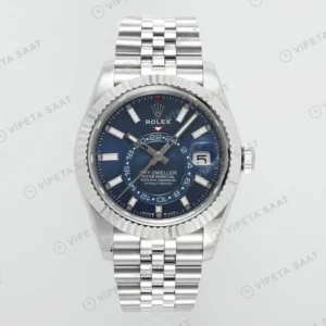 Rolex Sky-Dweller Mavi 42mm Jubilee Super Clone ETA Saat karşıdan görünüm