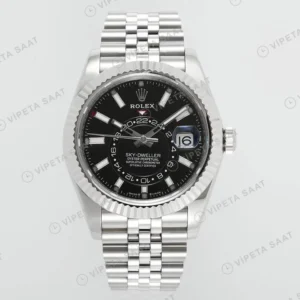 Rolex Sky-Dweller Siyah 42mm Jubilee Super Clone ETA Saat karşıdan görünüm