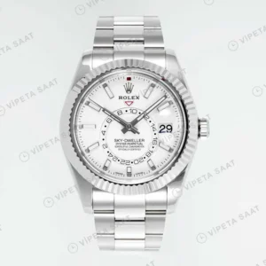 Rolex Sky-Dweller Beyaz Oyster Super Clone ETA Saat karşıdan görünüm