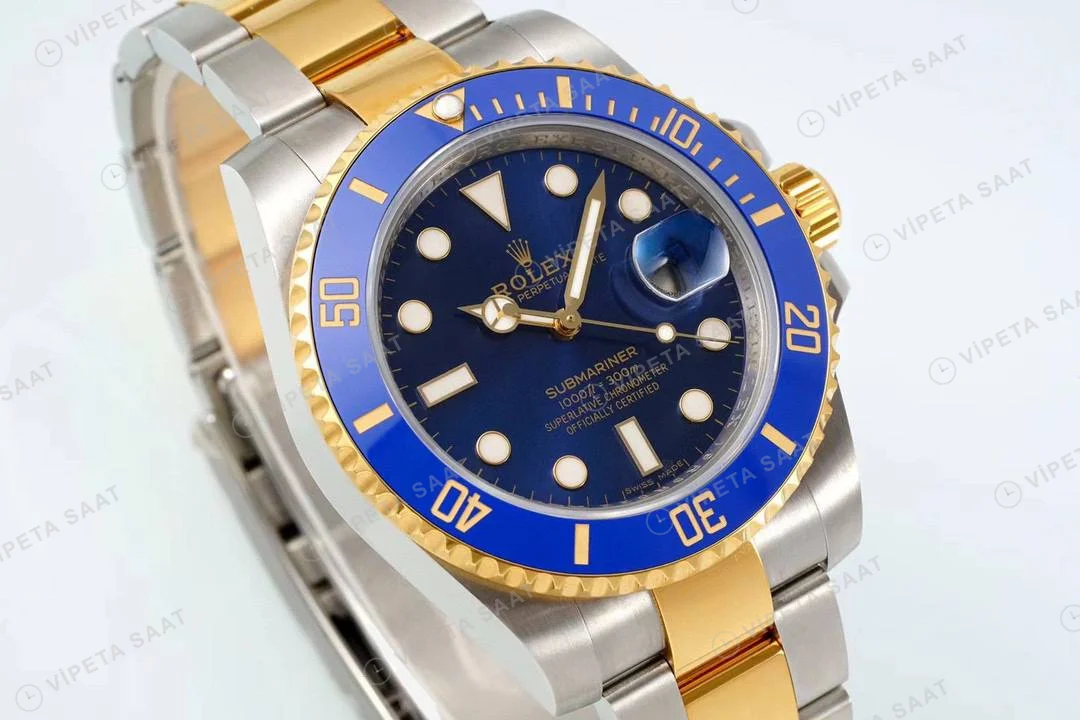 Rolex Submariner 116613LB Two-Tone Mavi 40mm Super Clone ETA Saat detay 4