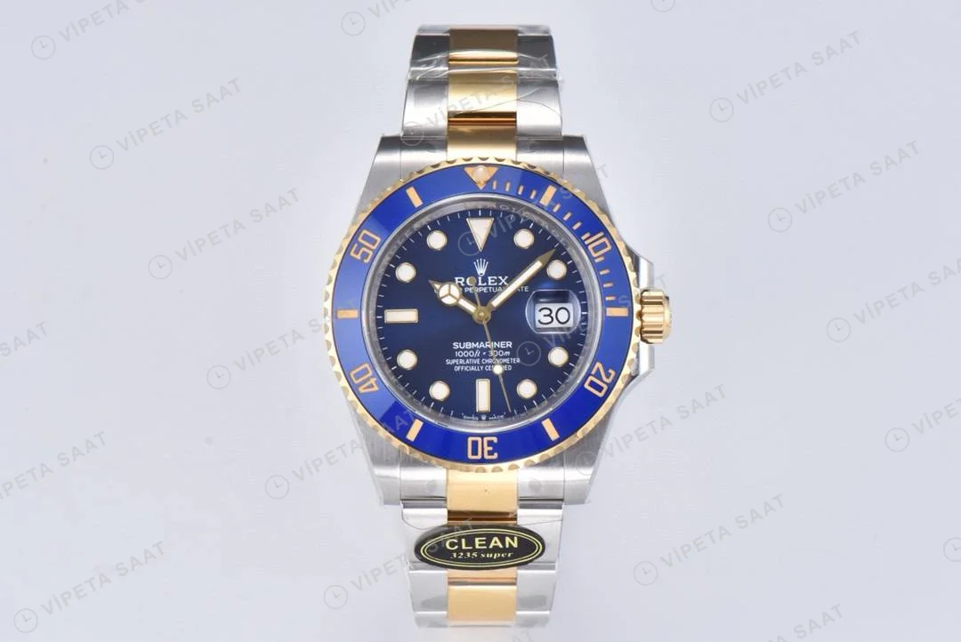 Rolex Submariner 116613LB Bluesy Mavi 40mm Clean Factory Super Clone ETA Saat karşıdan görünüm