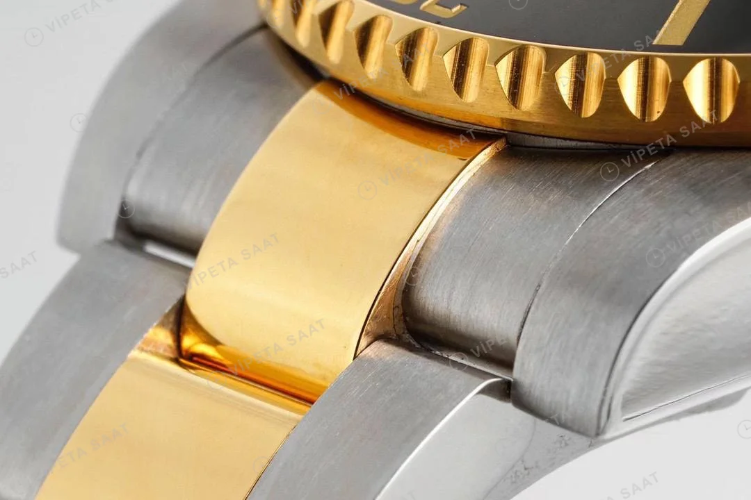 Rolex Submariner 116613LN 18K Altın Kaplama Siyah Kadran Super Clone ETA Saat detay 5