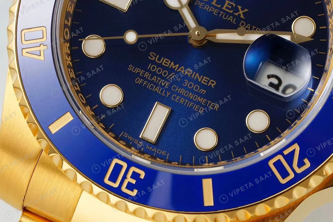 Rolex Submariner 116618LB 18K Mavi 40mm Super Clone ETA Saat detay 9