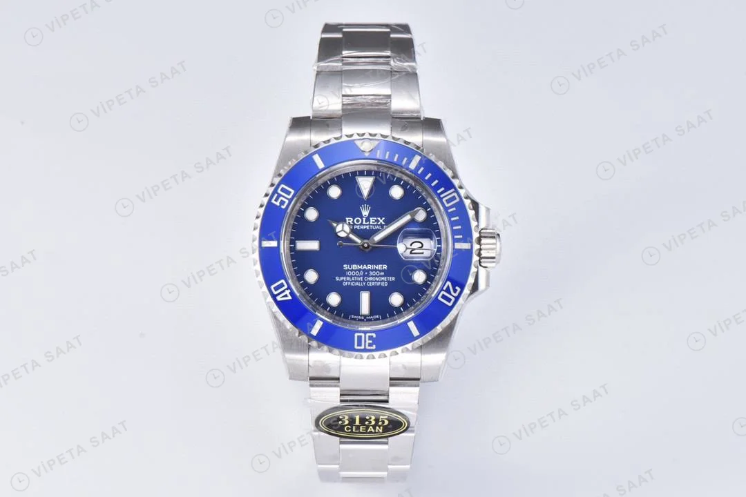 Rolex Submariner 116619LB Clean Factory Mavi Kadran 40mm 904L Clone Super Clone ETA Saat karşıdan görünüm