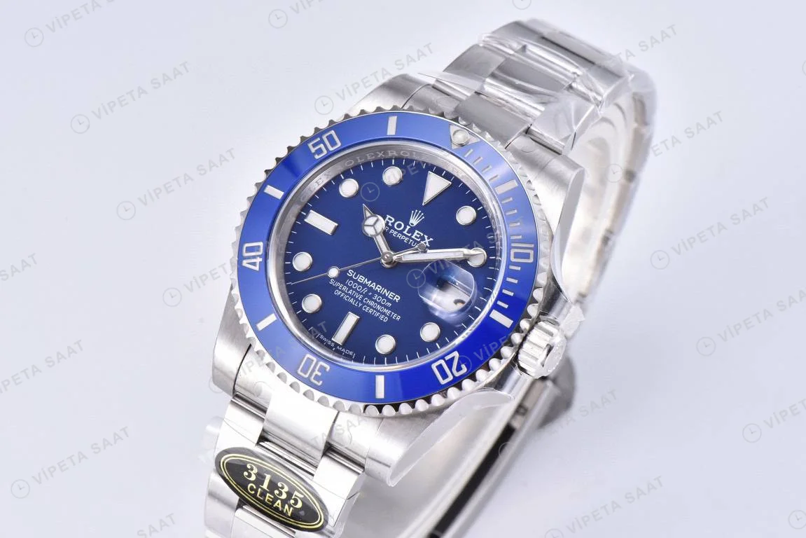 Rolex Submariner 116619LB Clean Factory Mavi Kadran 40mm 904L Clone Super Clone ETA Saat detay 11