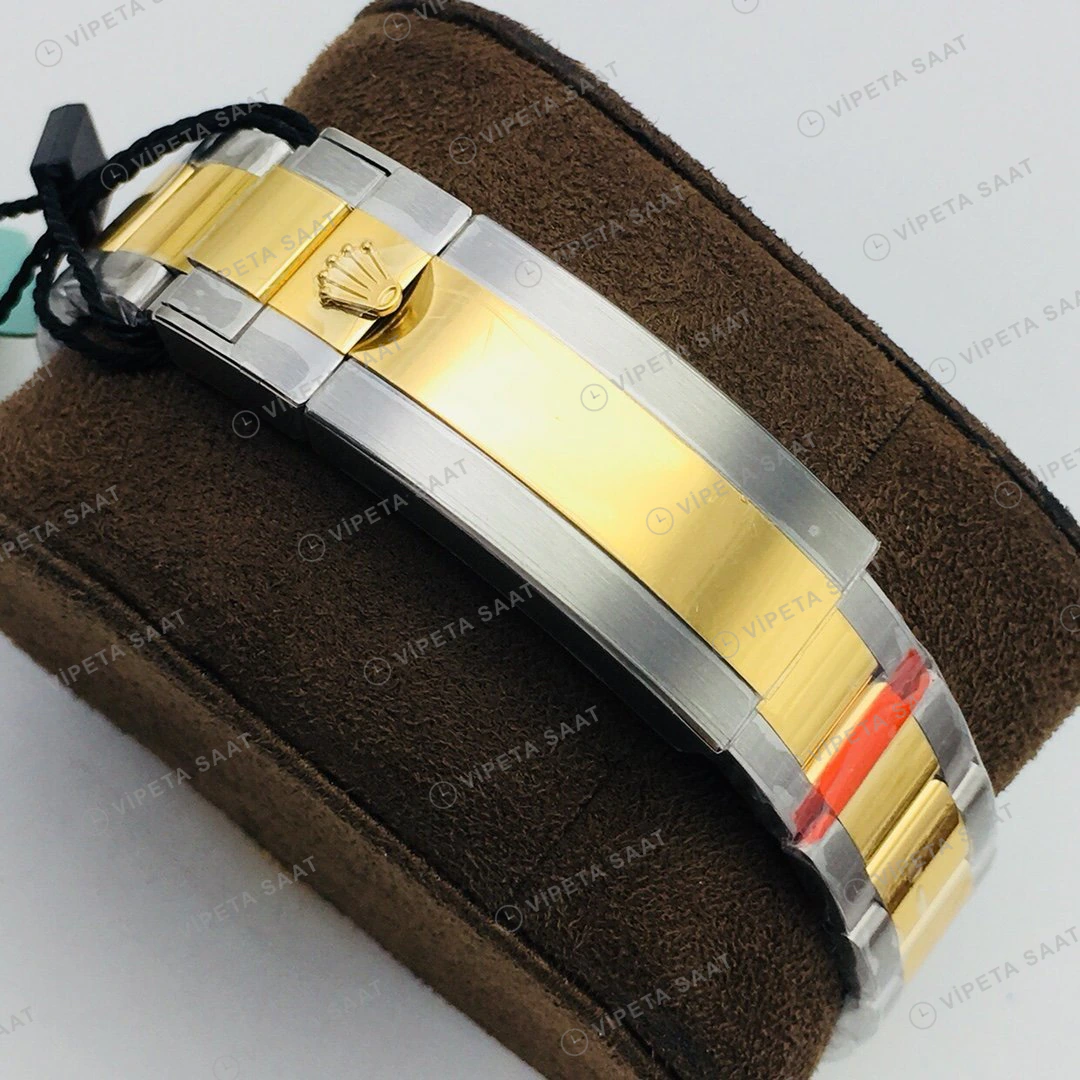 Rolex Submariner Mavi Kadran Çelik Gold 40mm Super Clone ETA Eta Saat detay 5