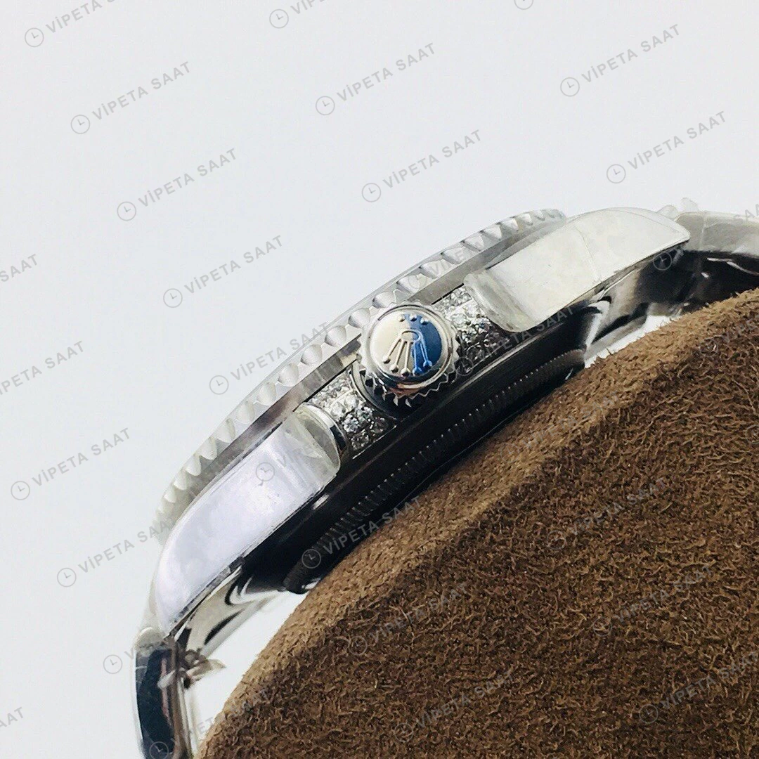 Rolex Submariner Mavi Kadran Taşlı Bezel Çelik 40mm Super Clone ETA Eta Saat detay 8