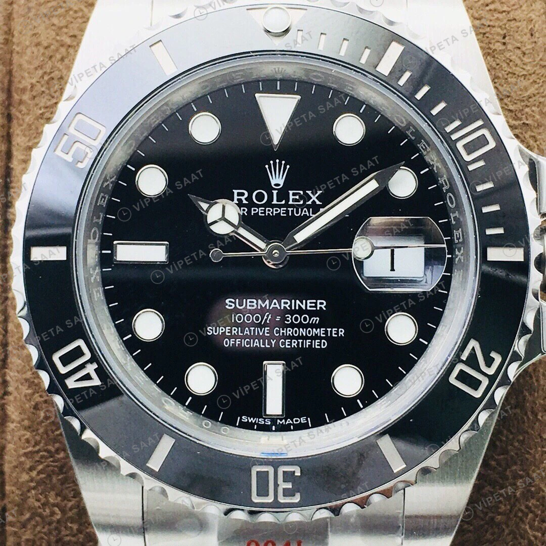 Rolex Submariner Siyah Kadran Çelik 40mm Super Clone ETA Eta Saat detay 5