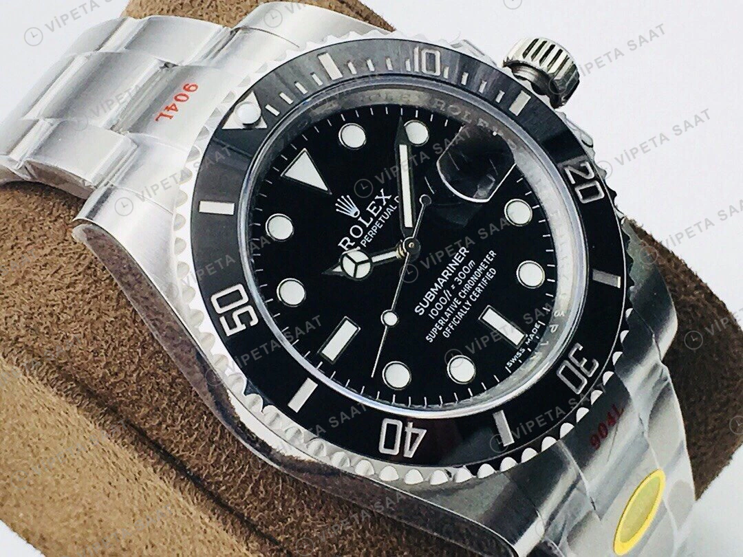 Rolex Submariner Siyah Kadran Çelik 40mm Super Clone ETA Eta Saat detay 7