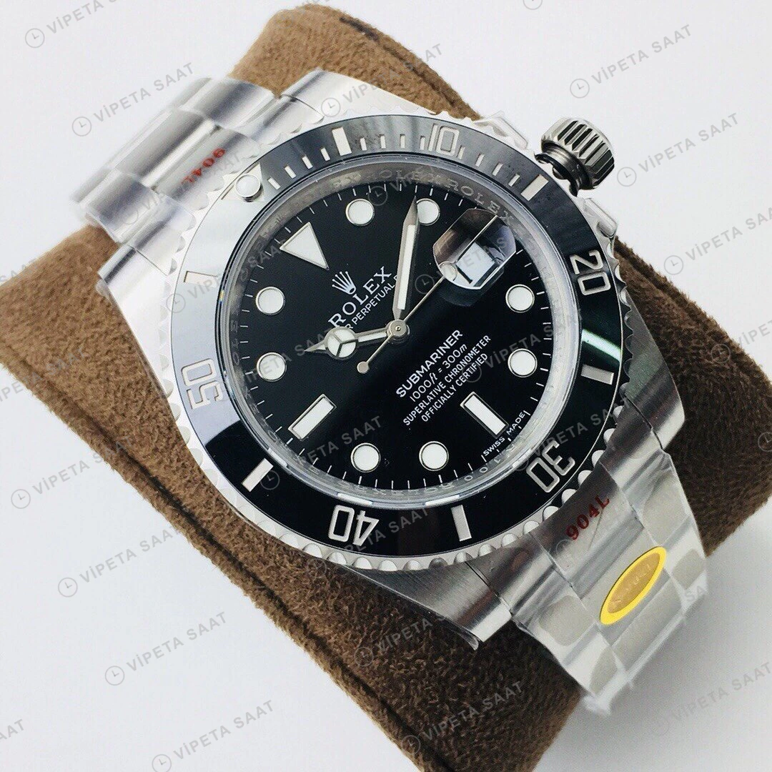 Rolex Submariner Siyah Kadran Çelik 40mm Super Clone ETA Eta Saat detay 8