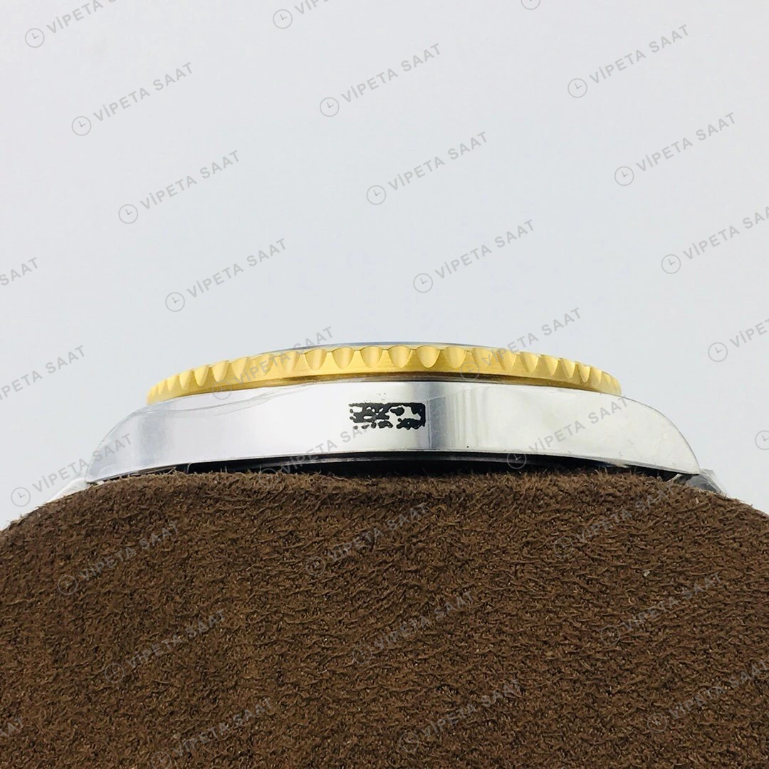 Rolex Submariner Siyah Kadran Çelik Gold 40mm Super Clone ETA Eta Saat yan görünüm
