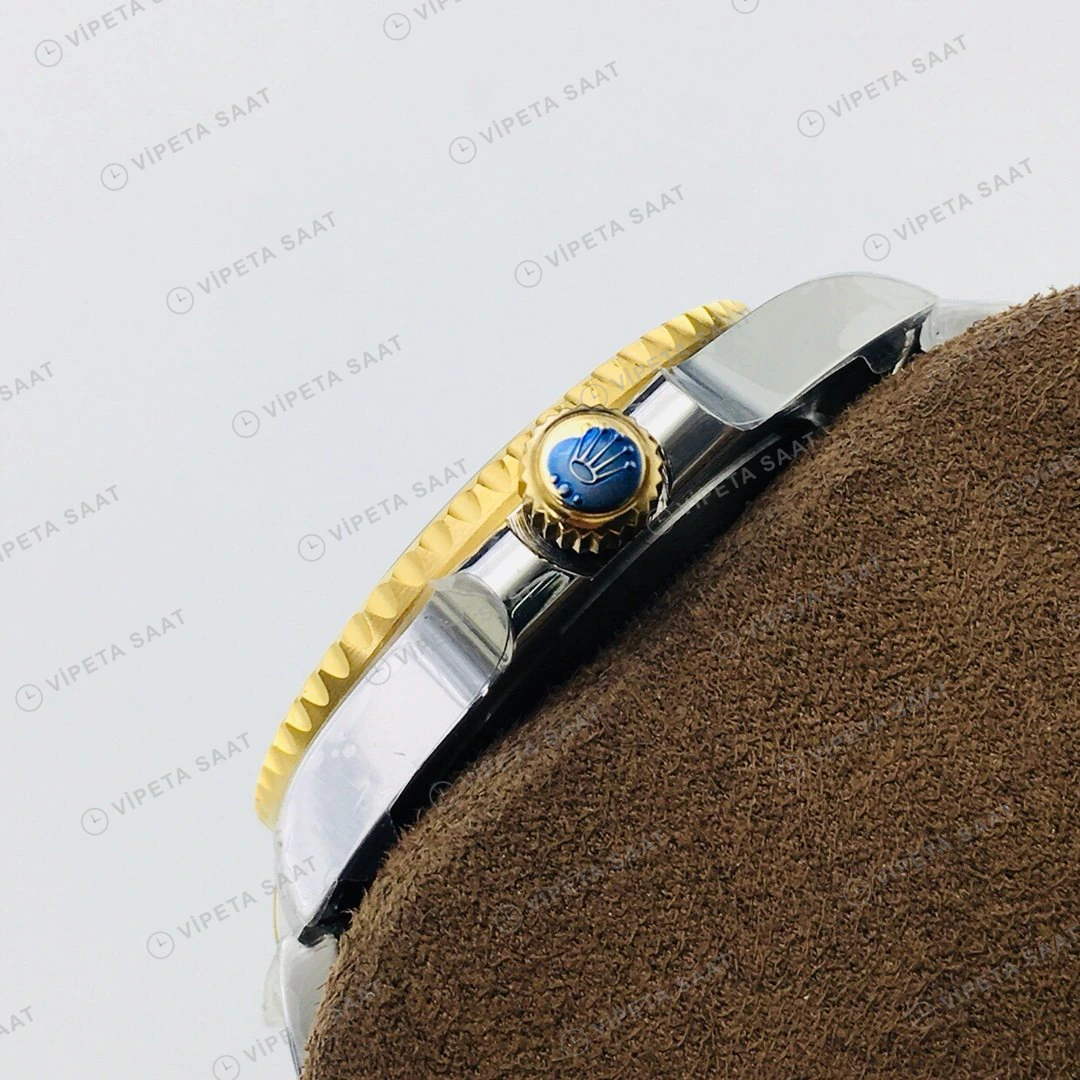 Rolex Submariner Siyah Kadran Çelik Gold 40mm Super Clone ETA Eta Saat detay 9