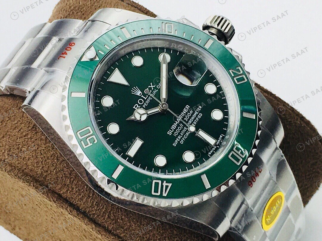Rolex Submariner Yeşil Kadran Çelik 40mm Super Clone ETA Eta Saat detay 3