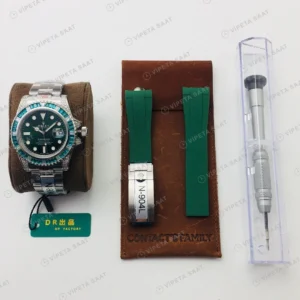 Rolex Submariner Yeşil Kadran Taşlı Bezel Çelik 40mm Super Clone ETA Eta Saat detay 5
