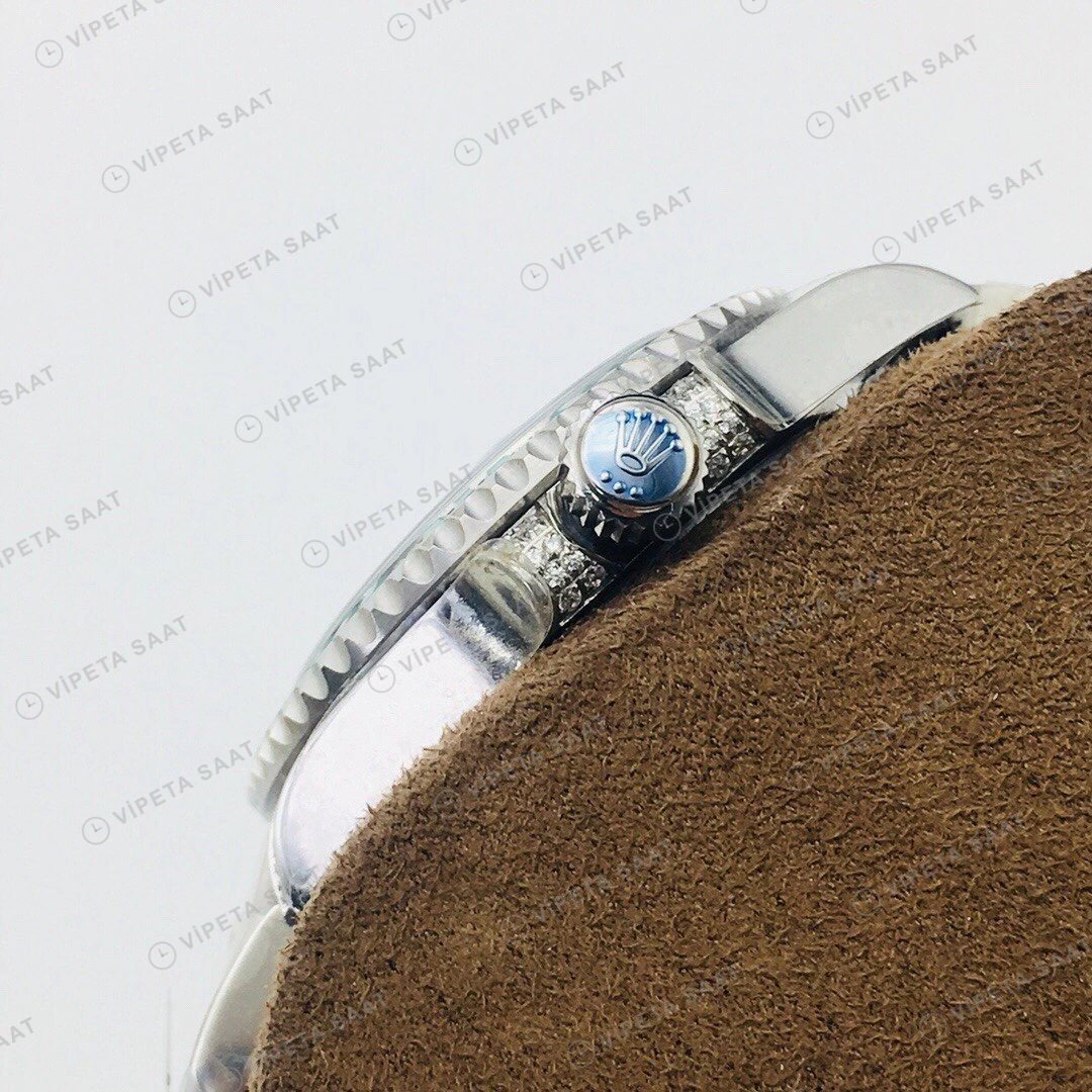Rolex Submariner Yeşil Kadran Taşlı Bezel Çelik 40mm Super Clone ETA Eta Saat detay 7
