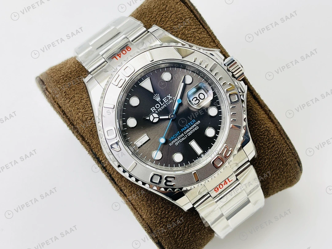 Rolex Yacht-Master Gri Kadran Çelik 40mm Super Clone ETA Eta Saat detay 13