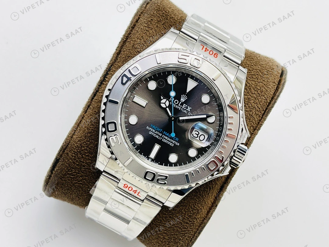 Rolex Yacht-Master Gri Kadran Çelik 40mm Super Clone ETA Eta Saat detay 15