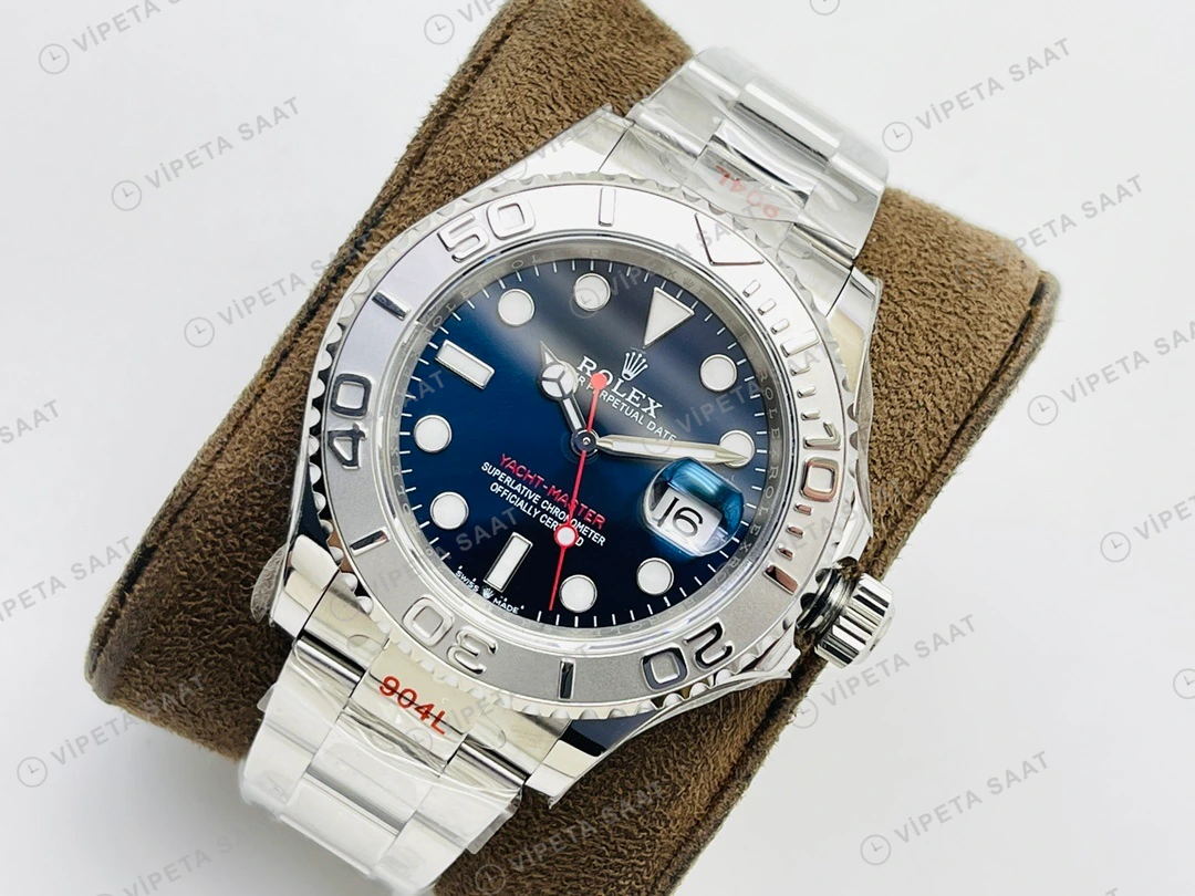 Rolex Yacht-Master Mavi Kadran Çelik 40mm Super Clone ETA Eta Saat detay 17