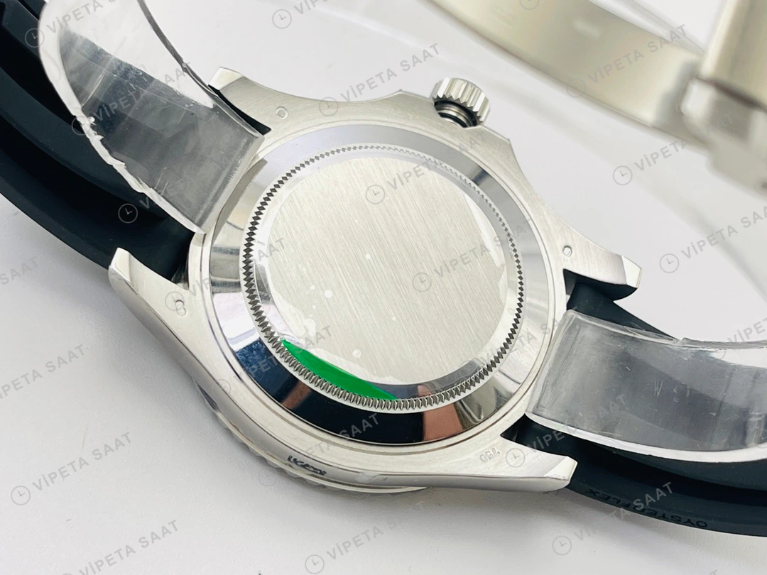 Rolex Yacht-Master Siyah Kadran Çelik Kauçuk 42mm Super Clone ETA Eta Saat detay 5