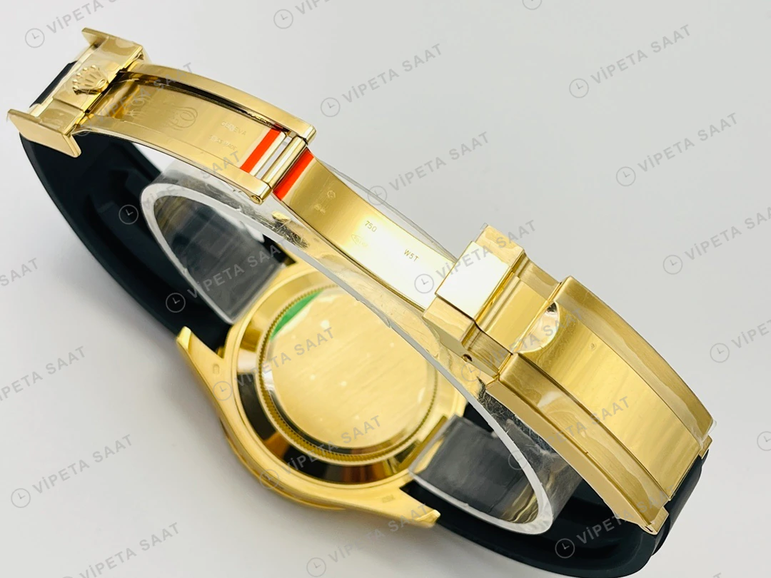 Rolex Yacht-Master Siyah Kadran Gold 40mm Super Clone ETA Eta Saat detay 4