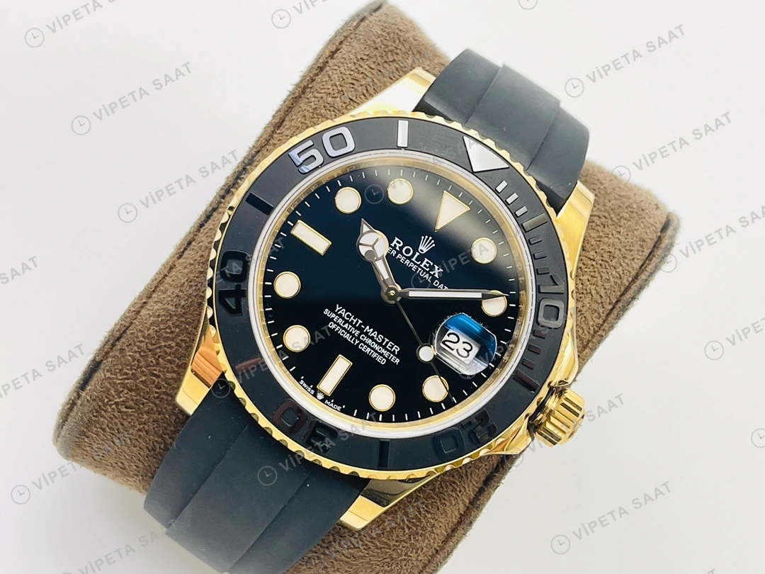 Rolex Yacht-Master Siyah Kadran Gold 40mm Super Clone ETA Eta Saat detay 7