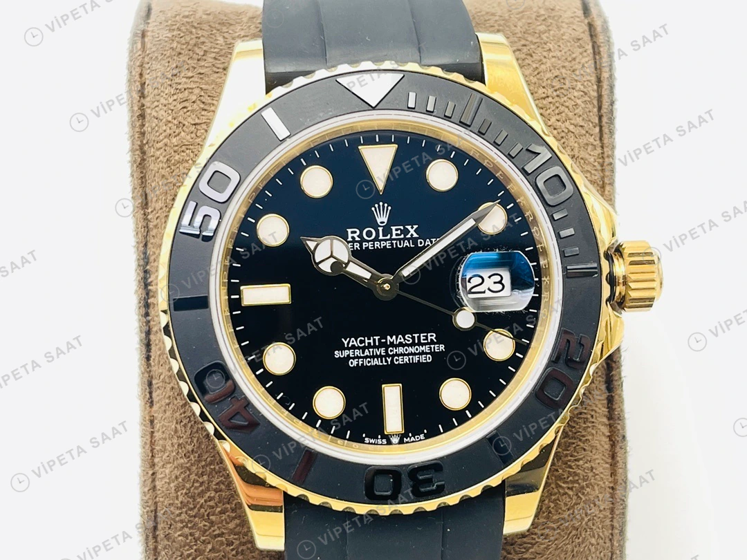Rolex Yacht-Master Siyah Kadran Gold 40mm Super Clone ETA Eta Saat detay 8
