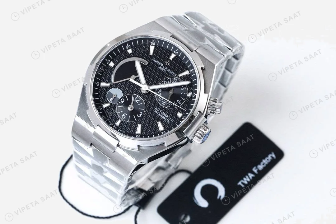 Vacheron Constantin Overseas Dual Time Black Super Clone ETA Saat detay 9