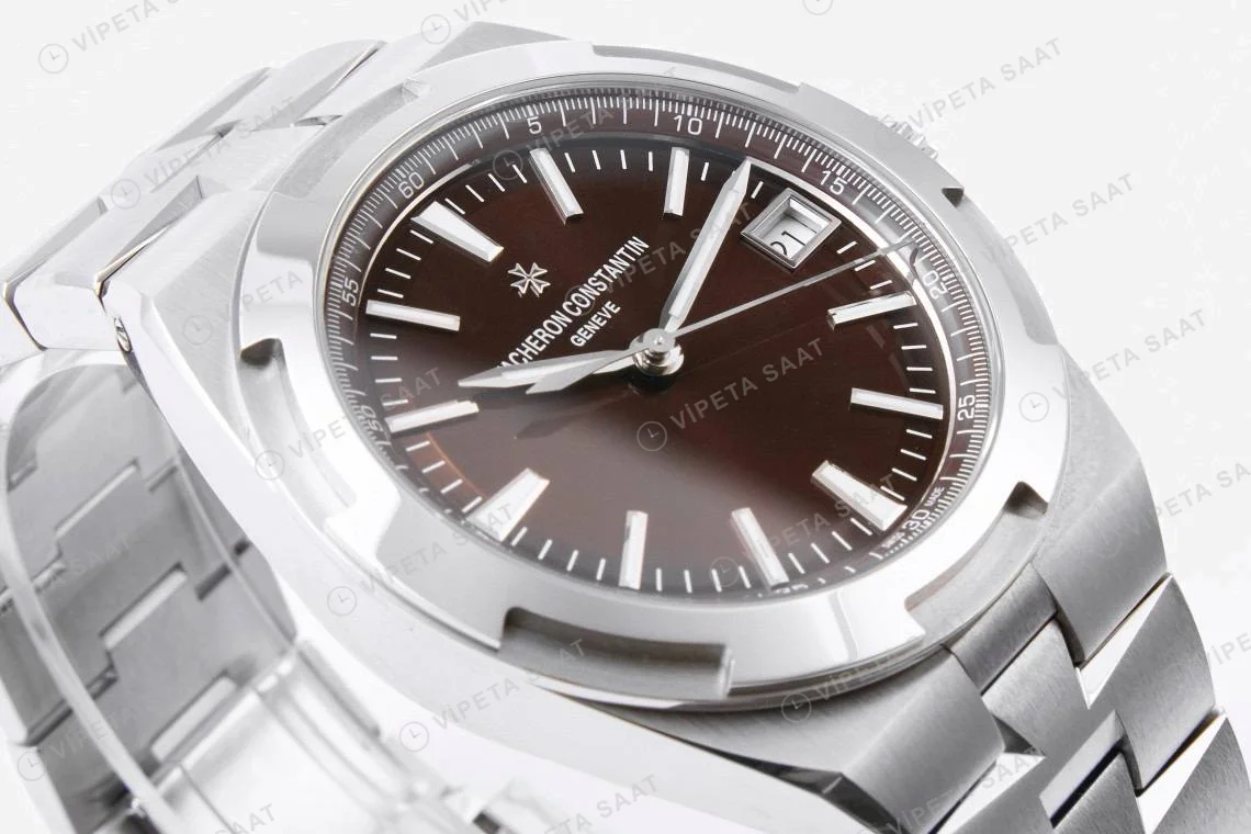 Vacheron Constantin Overseas Dual Time Brown Dial Super Clone ETA Saat detay 7