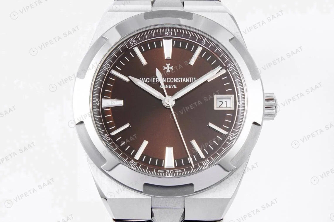 Vacheron Constantin Overseas Dual Time Brown Dial Super Clone ETA Saat detay 8