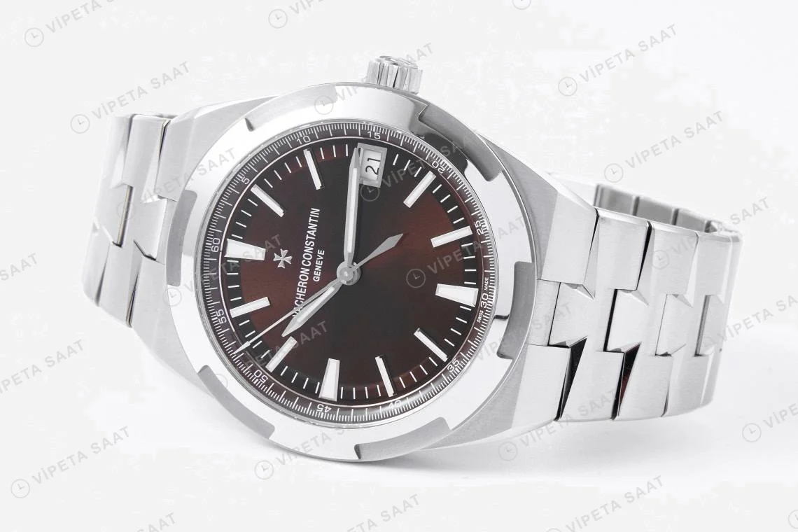 Vacheron Constantin Overseas Dual Time Brown Dial Super Clone ETA Saat detay 9