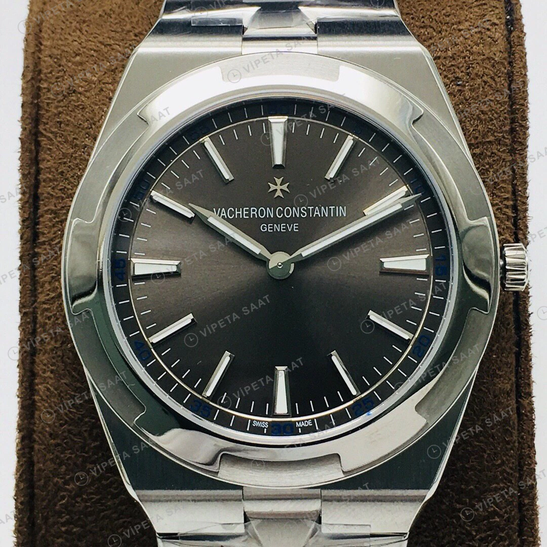 Vacheron Constantin Overseas Gri Kadran Çelik Super Clone ETA Eta Saat karşıdan görünüm