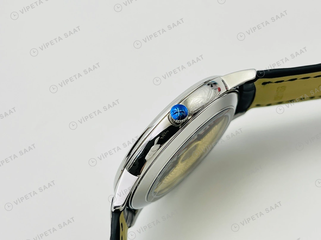 Vacheron Constantin Patrimony Beyaz Kadran Çelik Deri Kordon Super Clone ETA Eta Saat detay 5