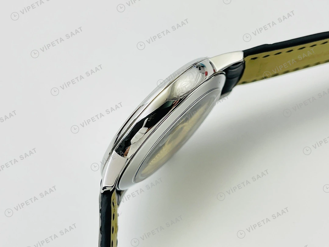 Vacheron Constantin Patrimony Beyaz Kadran Çelik Deri Kordon Super Clone ETA Eta Saat detay 9