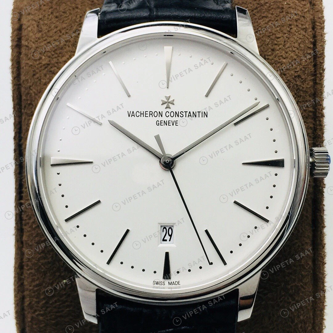 Vacheron Constantin Patrimony Beyaz Kadran Çelik Super Clone ETA Eta Saat detay 3