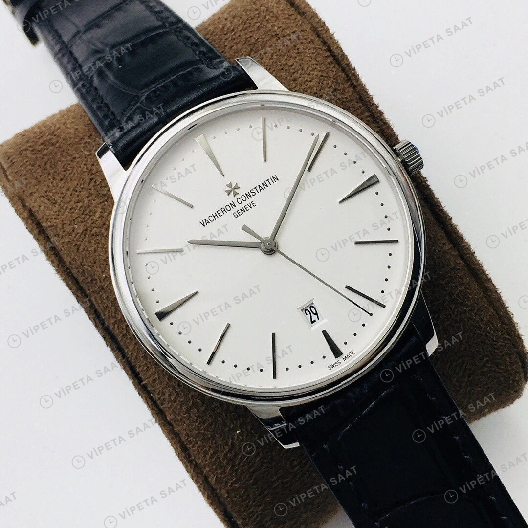 Vacheron Constantin Patrimony Beyaz Kadran Çelik Super Clone ETA Eta Saat detay 8