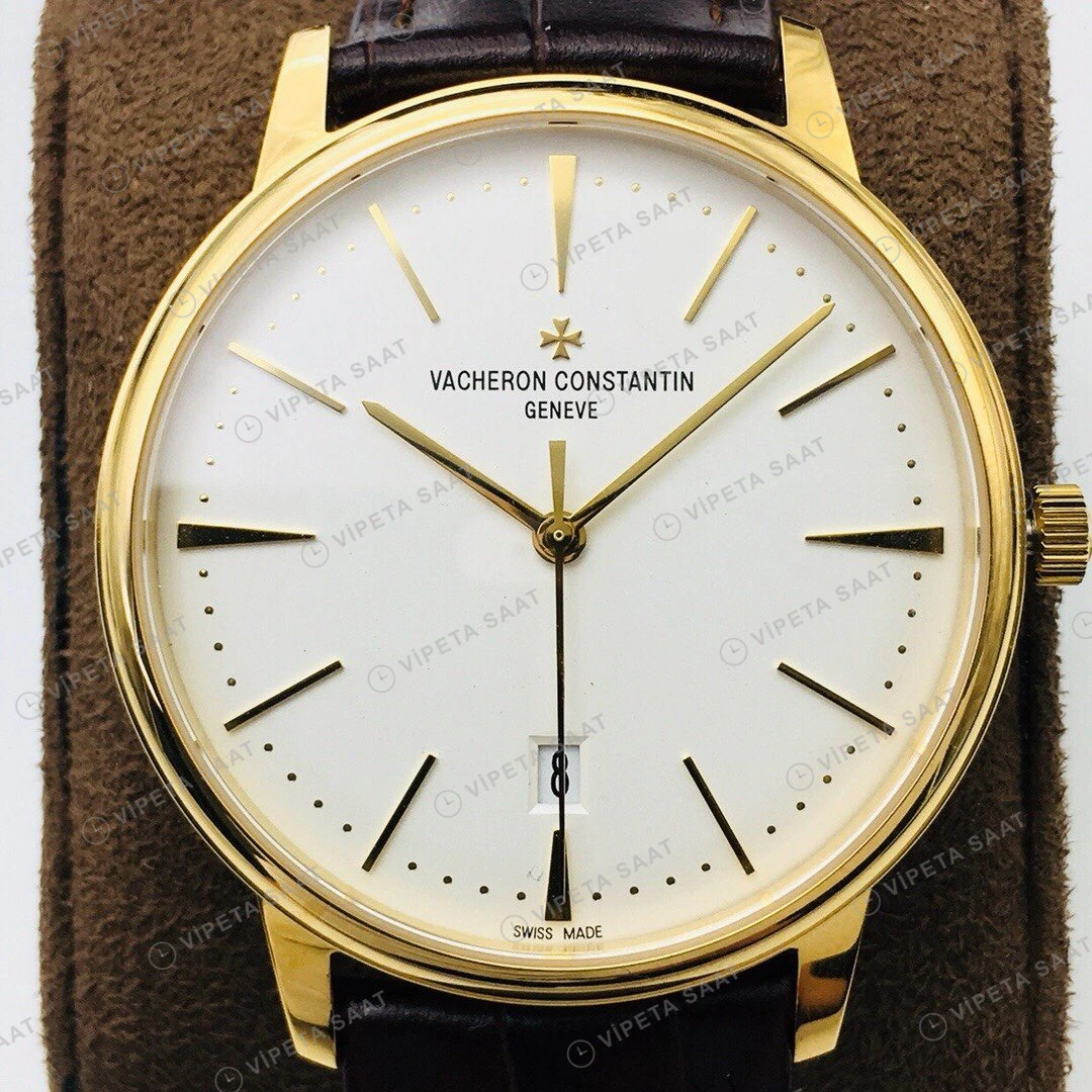 Vacheron Constantin Patrimony Beyaz Kadran Gold Super Clone ETA Eta Saat detay 5