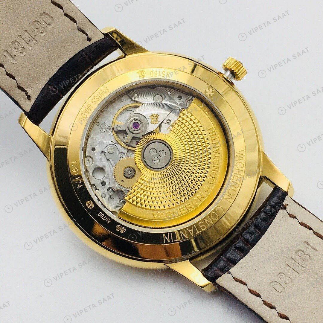Vacheron Constantin Patrimony Beyaz Kadran Gold Super Clone ETA Eta Saat detay 6
