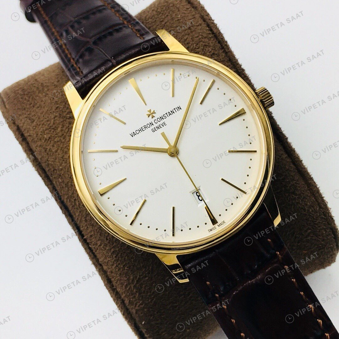 Vacheron Constantin Patrimony Beyaz Kadran Gold Super Clone ETA Eta Saat detay 7