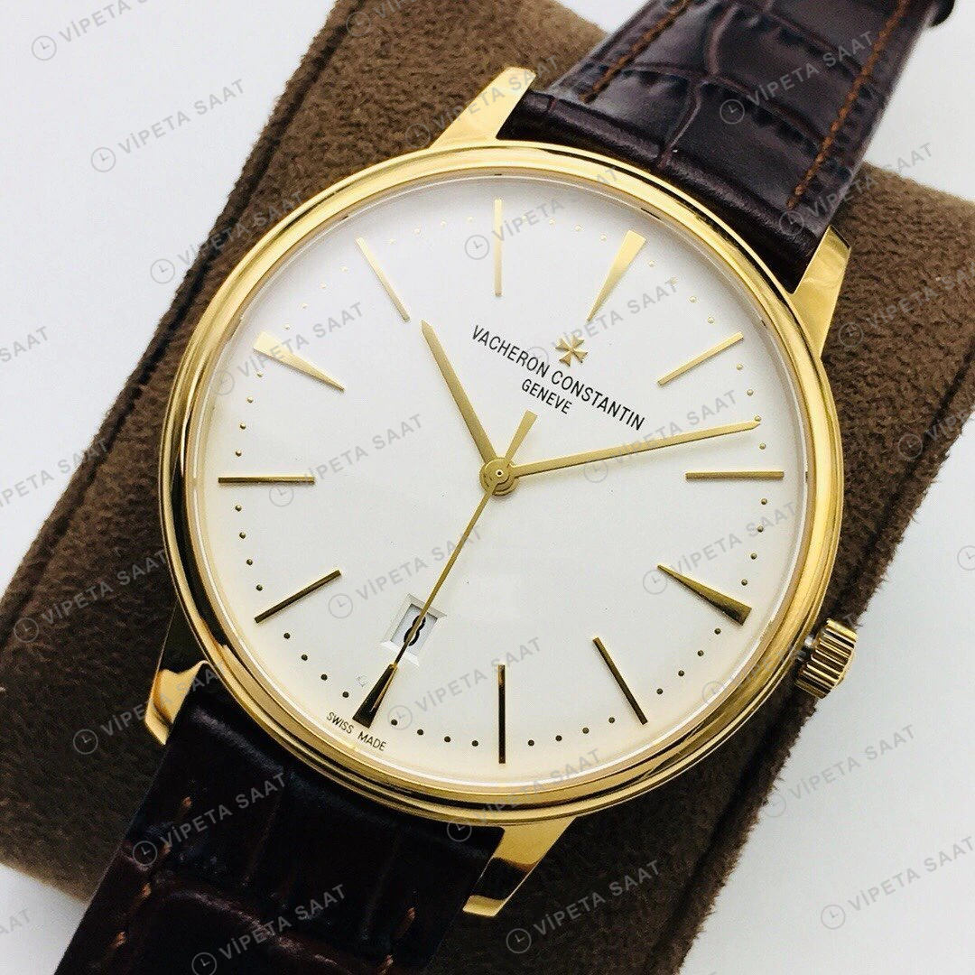 Vacheron Constantin Patrimony Beyaz Kadran Gold Super Clone ETA Eta Saat detay 8