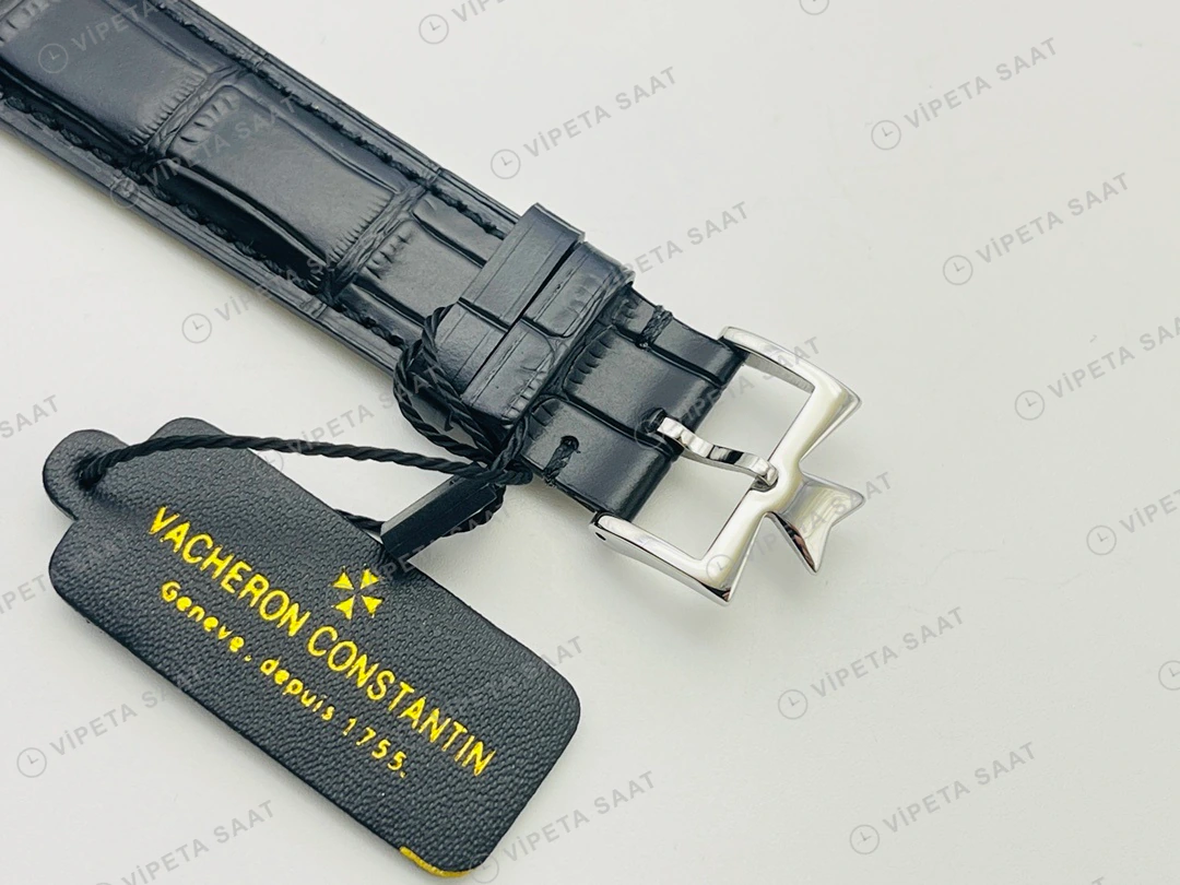 Vacheron Constantin Patrimony Mavi Kadran Çelik Deri Kordon Super Clone ETA Eta Saat karşıdan görünüm