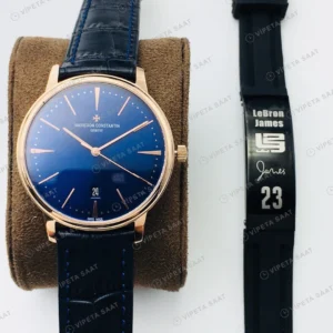 Vacheron Constantin Patrimony Mavi Kadran Gold Super Clone ETA Eta Saat detay 9