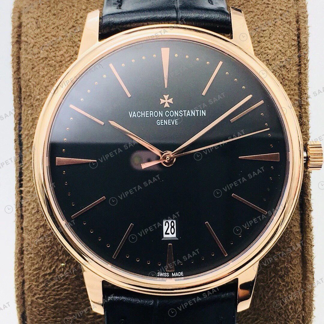 Vacheron Constantin Patrimony Siyah Kadran Gold Super Clone ETA Eta Saat detay 3