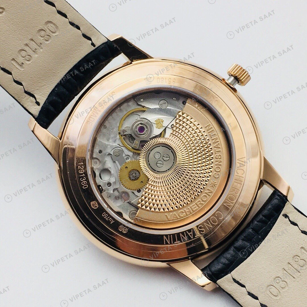 Vacheron Constantin Patrimony Siyah Kadran Gold Super Clone ETA Eta Saat detay 6