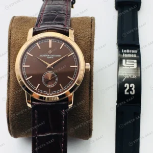 Vacheron Constantin Patrimony Traditionnelle Kahve Kadran Rose Gold Deri Kordon 40mm Super Clone ETA Eta Saat detay 6
